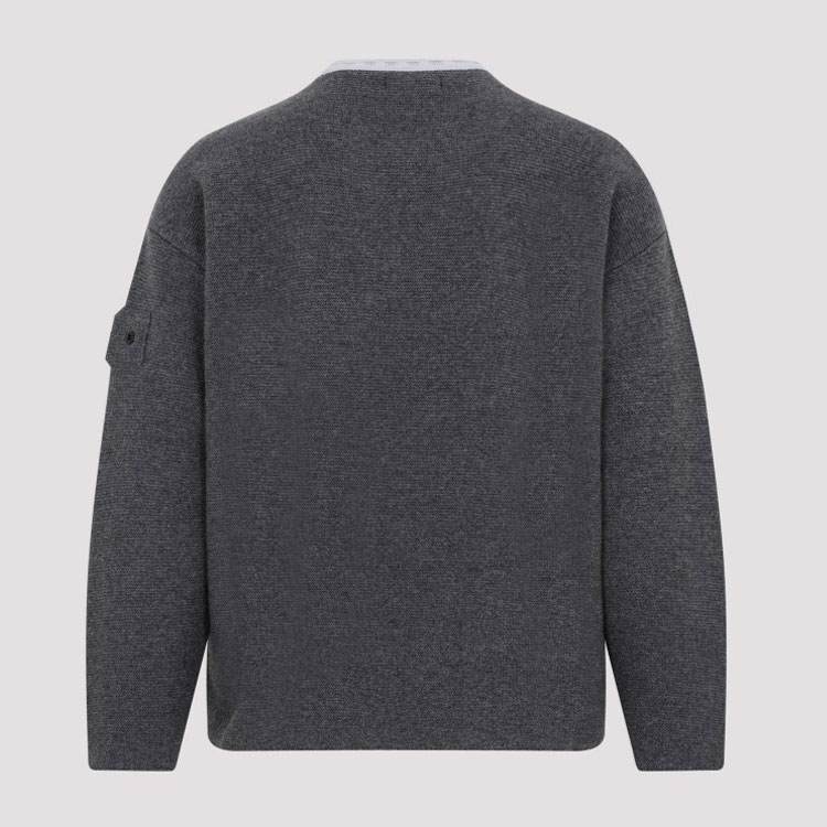 STONE ISLAND Shadow Project  Logo Crewneck Sweater Gray 77195042U-V2063 圖 5
