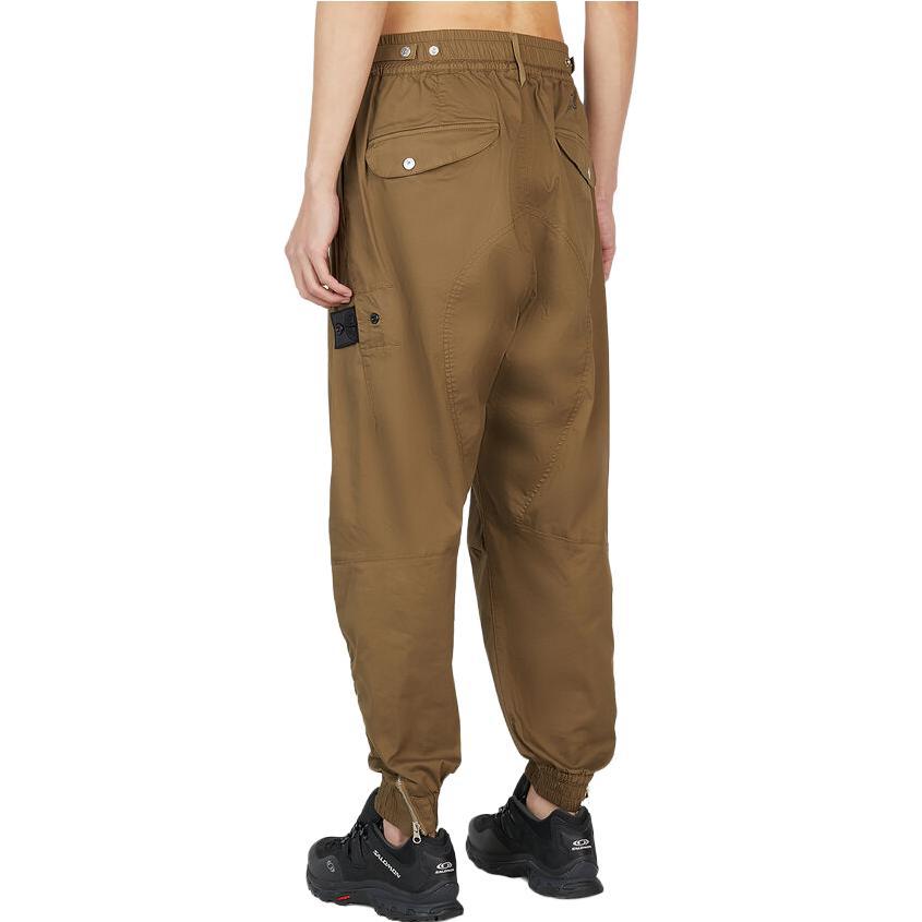 Shop STONE ISLAND Shadow Project Seluar Jogger Rajut Longgar Coklat Muda. 781930328-V2074