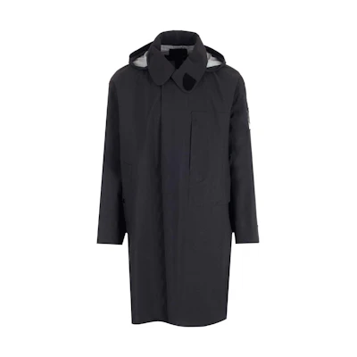 Stone Island Shadow Project Black Hooded Jacket Coat Medium Long Length 771970110-V0029