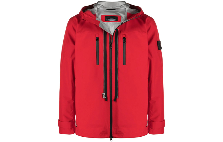 Stone Island Shadow Project Double Zip Logo Hoodie Jacket Red 741940501-V0010