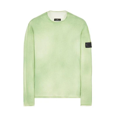 Stone Island Shadow Project Hand-Dyed Crewneck Sweatshirt Light Green Mens 77195121Z-V0052