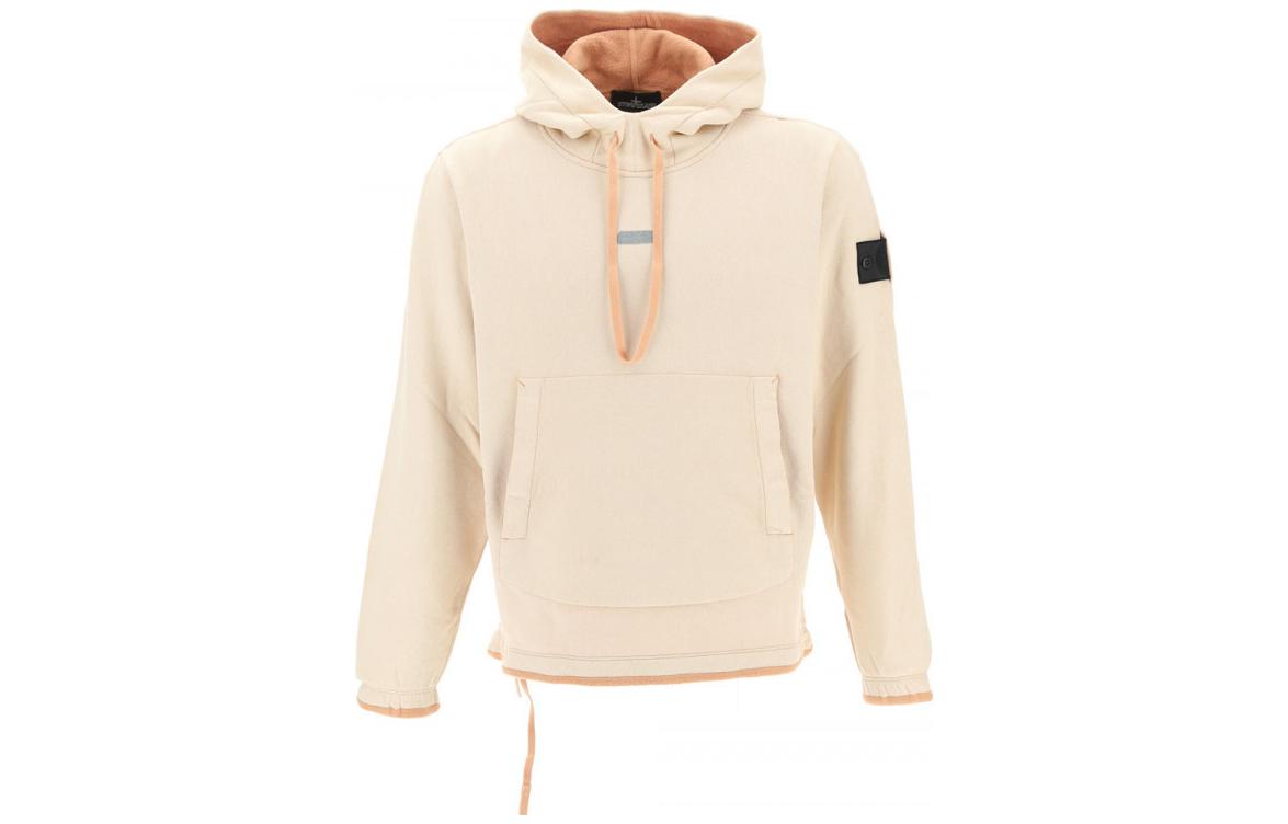 Stone Island Shadow Project Hoodie White/Orange Back Print Pullover 77196012A000V2073