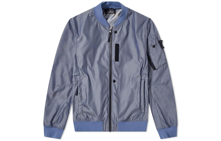 Stone Island Shadow Project Jacquard Flight Jacket Blue Outerwear 701940204-V0022