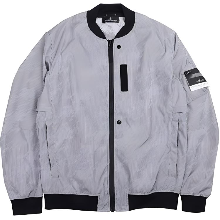 Stone Island Shadow Project Jacquard Flight Jacket Silver Grey Men 701940204-V0029