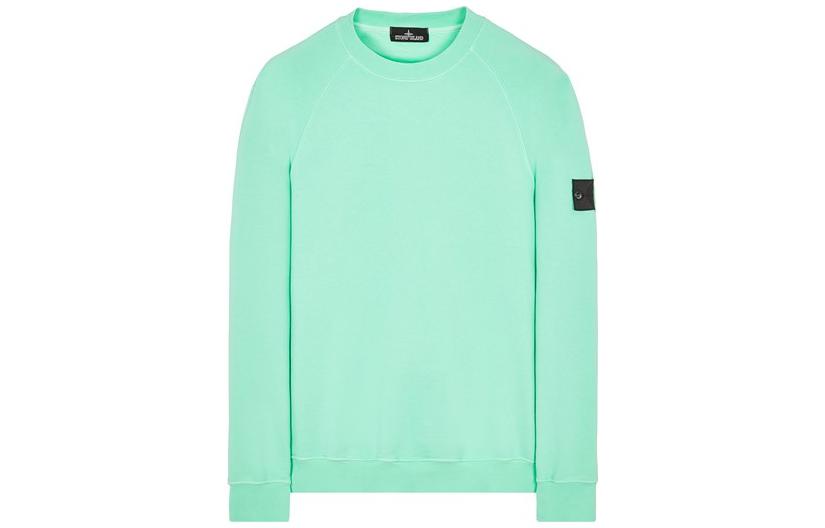 Stone Island Shadow Project Logo Badge Crewneck Sweatshirt Bright Green 781960619-V0052