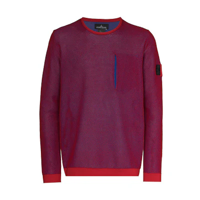 Stone Island Shadow Project Red Mesh Layer Design Crewneck Sweatshirt Men 7419505A3-V0010