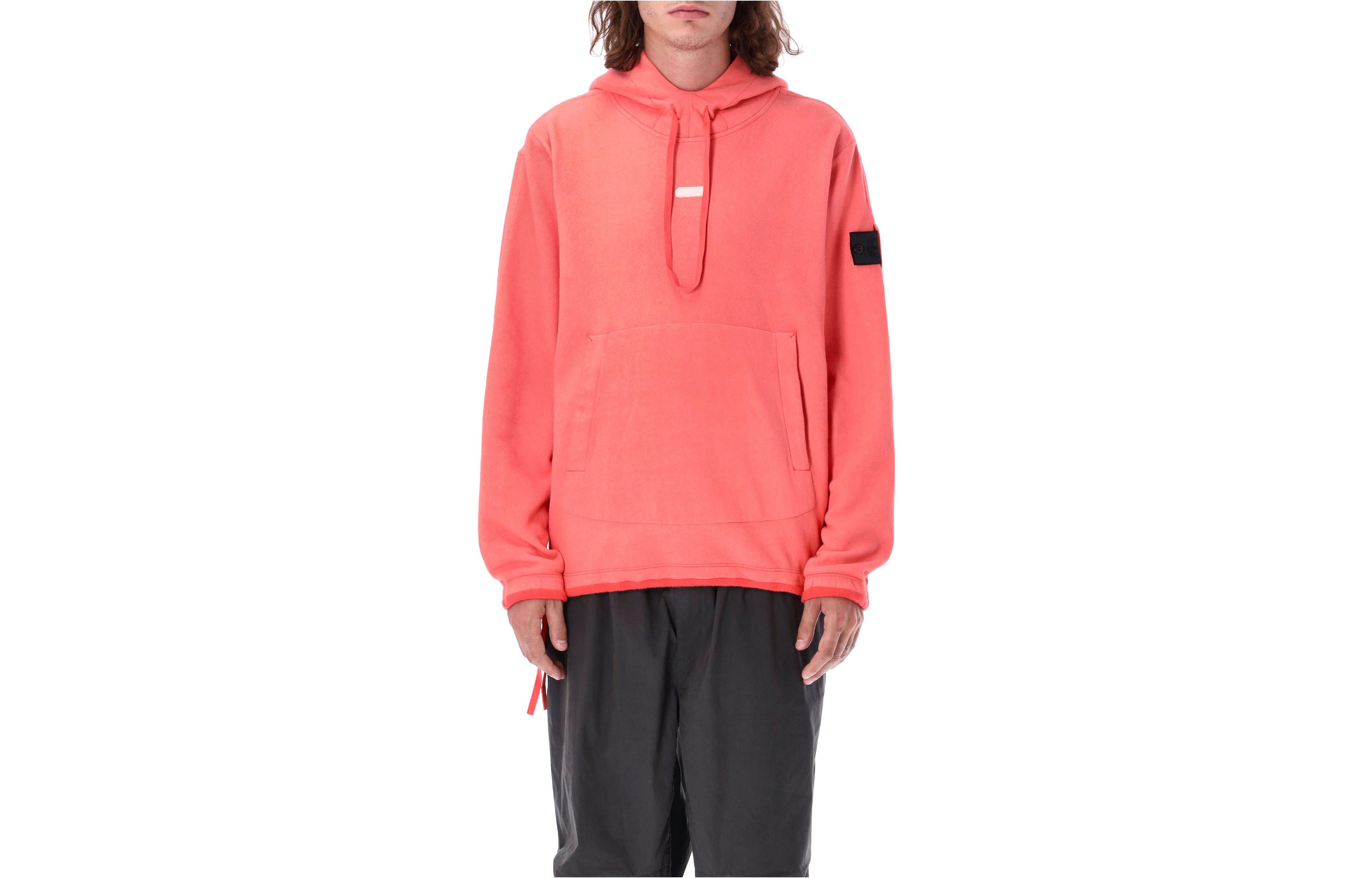 Stone Island Shadow Project Shadow Logo Pullover Hoodie Orange Men’s 77196012AV2036