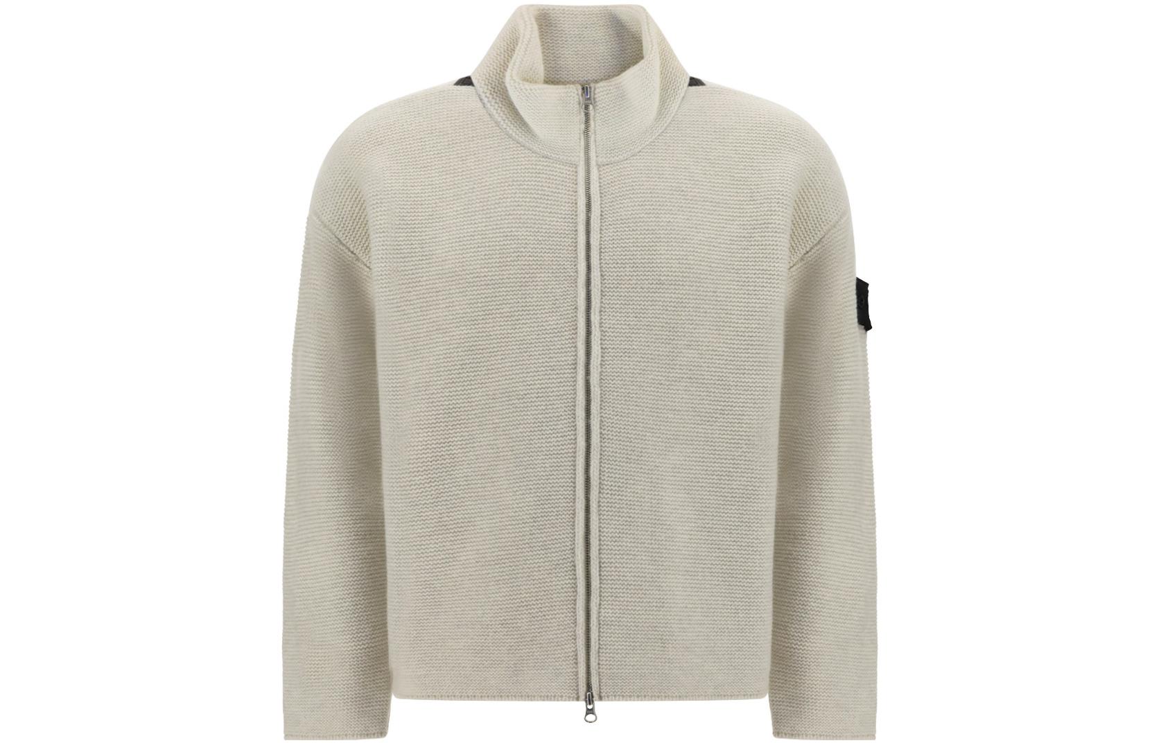 Stone Island Shadow Project Shadow Series Logo Zip Collar Jacket Beige Men 77195142U-V2097