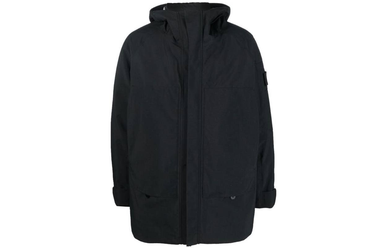 Stone Island Shadow Project Solid Color Zip Hoodie Jacket Black - 771940220V2029