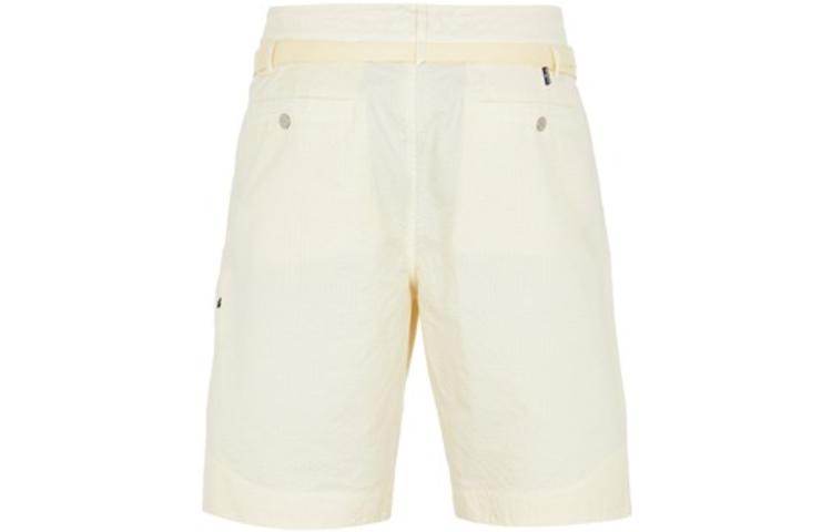 Lookbook ストーンアイランドシャドウプロジェクトSS23 バターイエローロゴ ドローストリングショーツ。 7819L0117-V0035