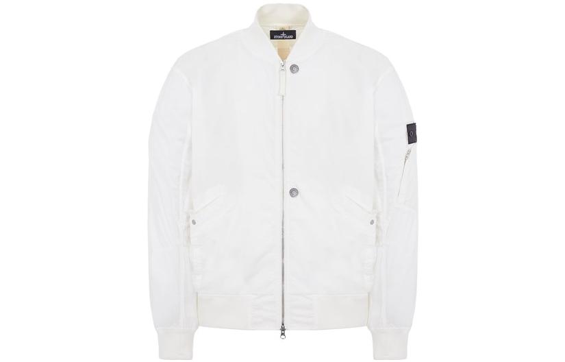 Stone Island Shadow Project White Bomber Jacket Long Sleeve Outerwear 761940712-V0099