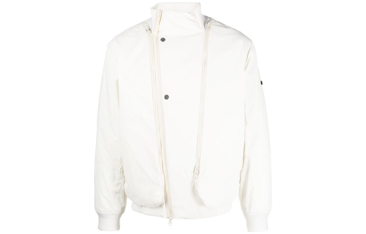 Stone Island Shadow Project White Logo High-Collar Jacket for Men 771940723-V2001