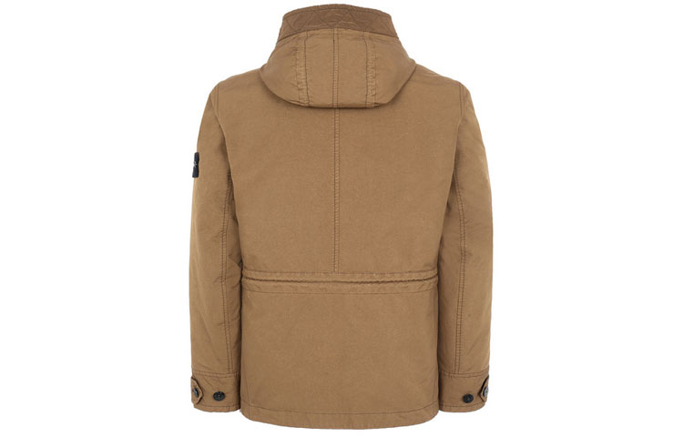 Lookbook Stone Island Jaket Kasual Lelaki Coklat Berhud Lapis Shearling. 731542049-V0071