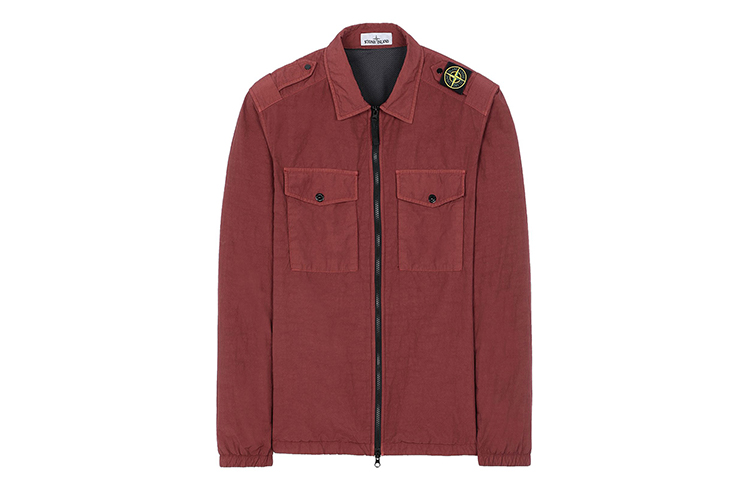 Stone Island Shoulder Badge Shirt Jacket Dark Red 731511303-V0011