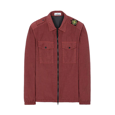 Stone Island Shoulder Badge Shirt Jacket Dark Red 731511303-V0011