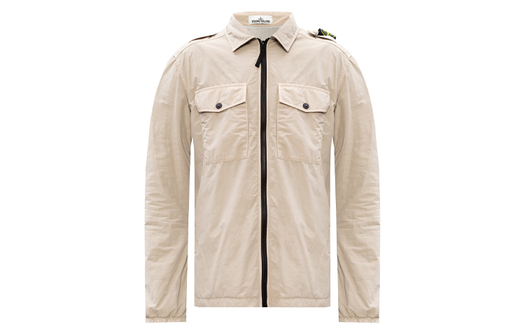 Stone Island Shoulder Badge Shirt Jacket in Dove Gray 731511303-V0092