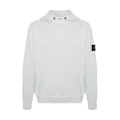 Stone Island Side Logo Badge Pullover Hoodie Men’s Light Blue 801565860-V0141