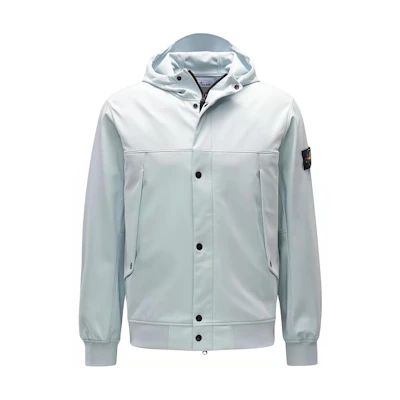 Stone Island Single-Breasted Casual Hooded Jacket Sky Blue 801540227-V0041