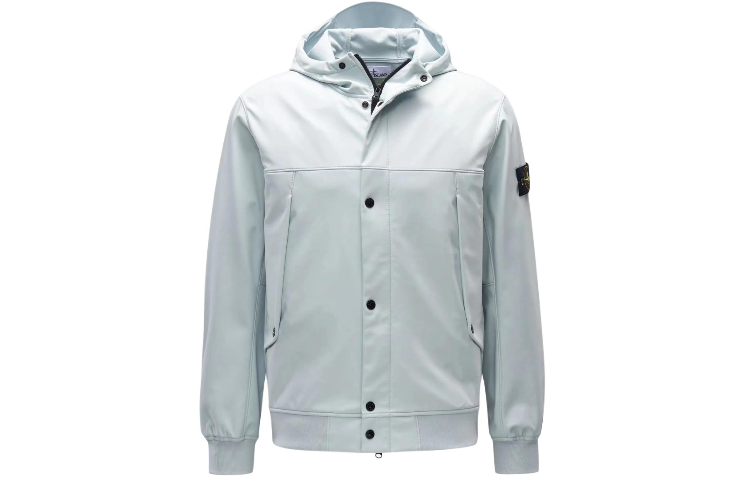 Stone Island Single-Breasted Casual Hooded Jacket Sky Blue 801540227-V0041 圖 2