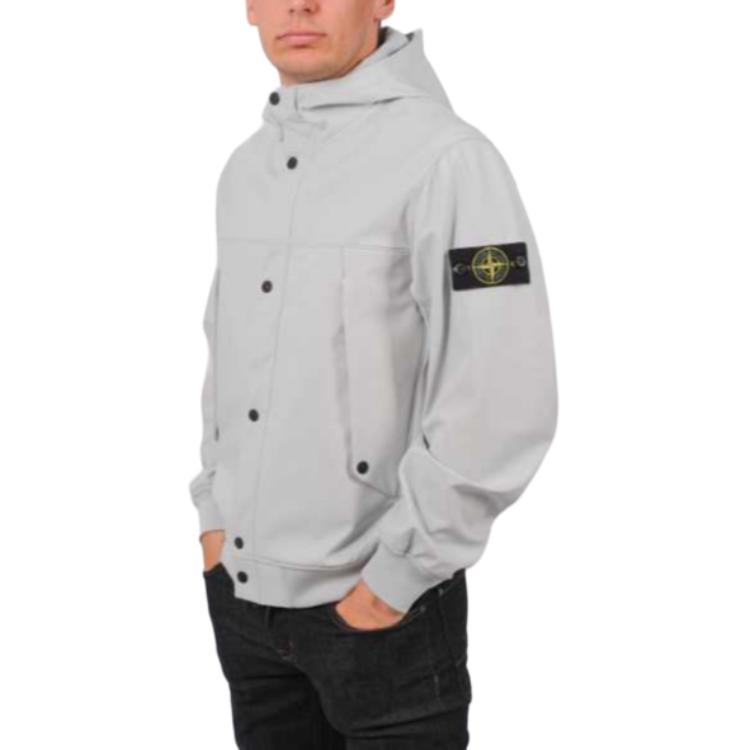 Stone Island Single-Breasted Casual Hooded Jacket Sky Blue 801540227-V0041 圖 4