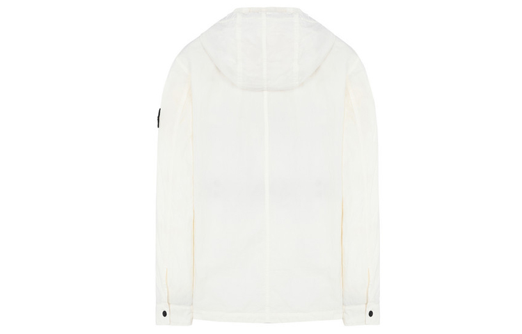 Stone Island Single-Breasted Drawstring Hooded Jacket Ivory White 721512408-V0093 圖 3