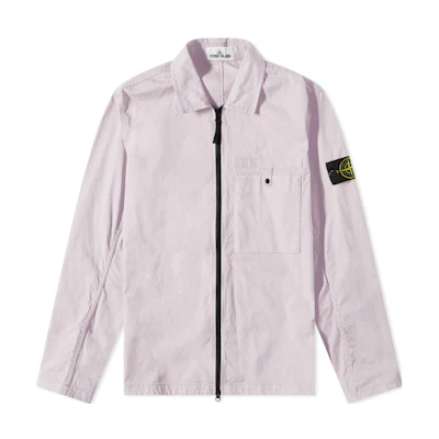 Stone Island Single Pocket Embroidered Patch Pink Long Sleeve Jacket for Men 761512619-V0086