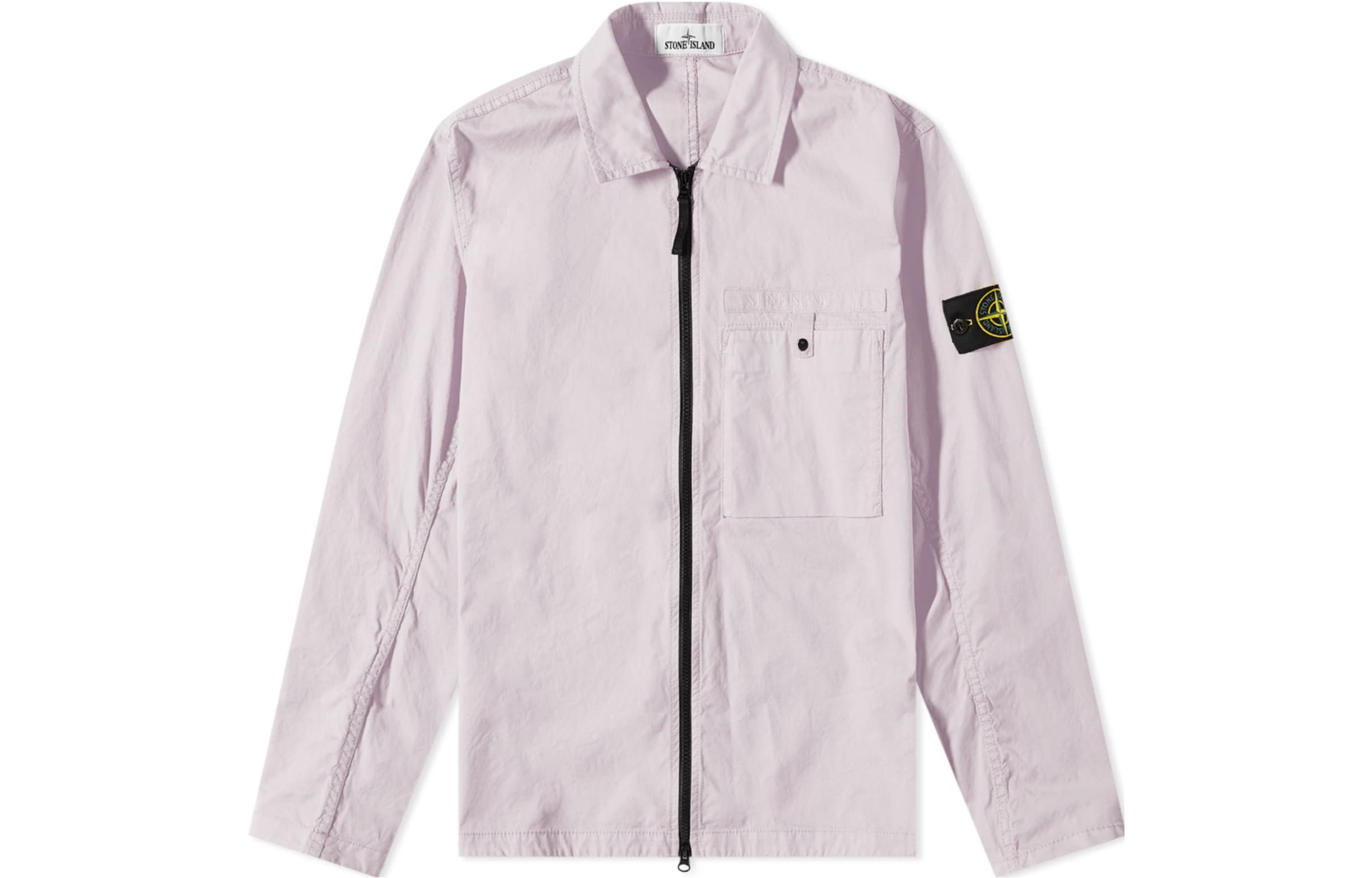 Stone Island Single Pocket Embroidered Patch Pink Long Sleeve Jacket for Men 761512619-V0086 圖 2