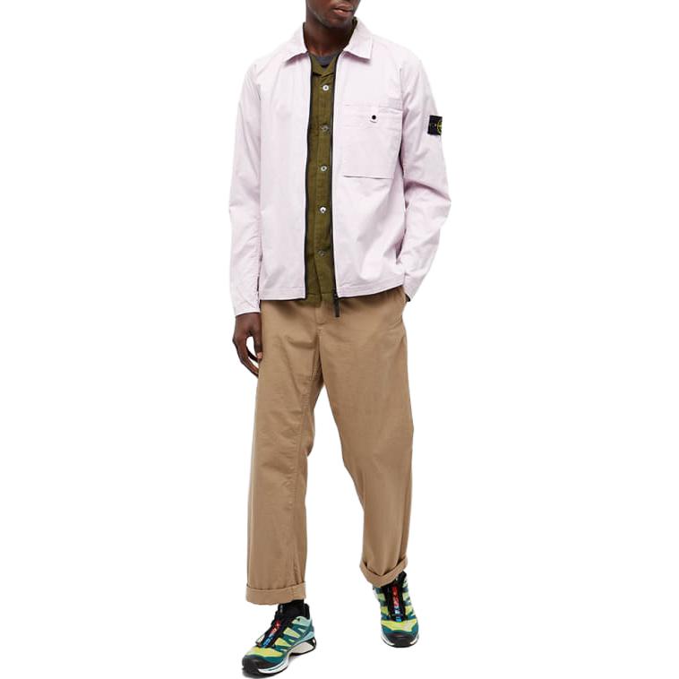 Stone Island Single Pocket Embroidered Patch Pink Long Sleeve Jacket for Men 761512619-V0086 圖 3