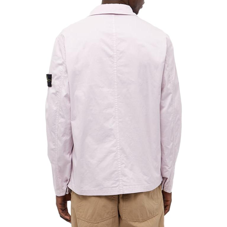 Stone Island Single Pocket Embroidered Patch Pink Long Sleeve Jacket for Men 761512619-V0086 圖 4