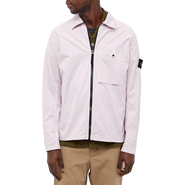 Stone Island Single Pocket Embroidered Patch Pink Long Sleeve Jacket for Men 761512619-V0086 圖 5