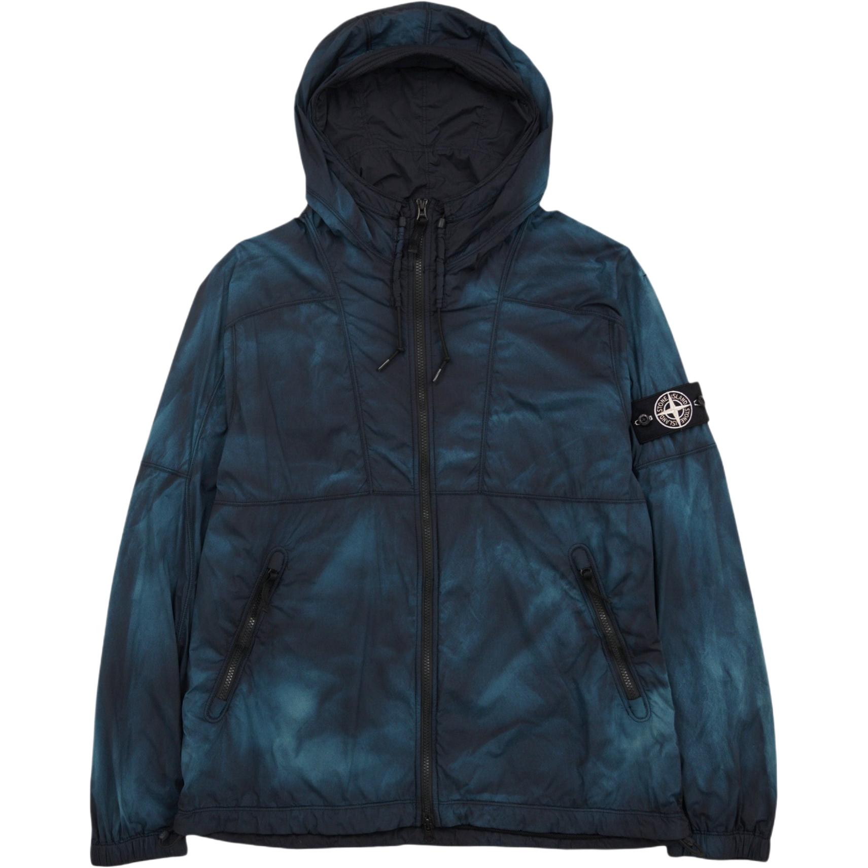 Stone Island Skin Touch Nylon-TC Corrosion Jacket Blue Mix White Label Unisex Hoodie K2S15Q100022S00R3V0029Clothing