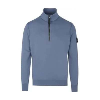 Stone Island Sky Blue Half-Zip Pullover Sweatshirt 101561951-V0024