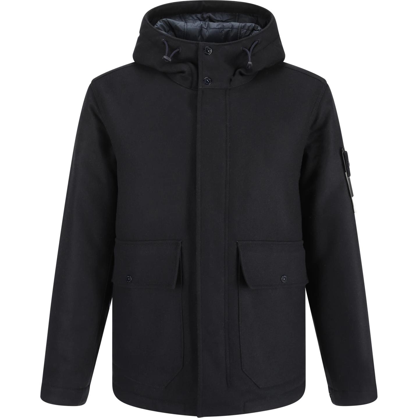 Stone Island Slim Fit Navy Blue Hooded Zip-Up Jacket 8115454F4-V0020