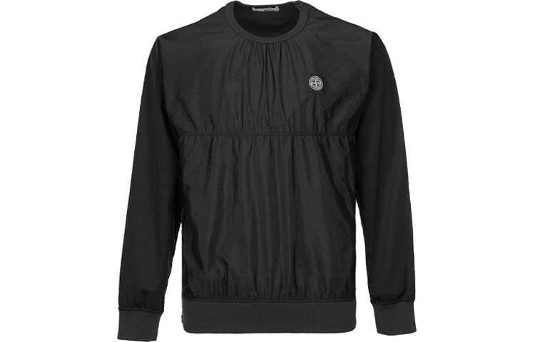 Stone Island Small Logo Crewneck Pullover Sweatshirt Black 721566636-V0029