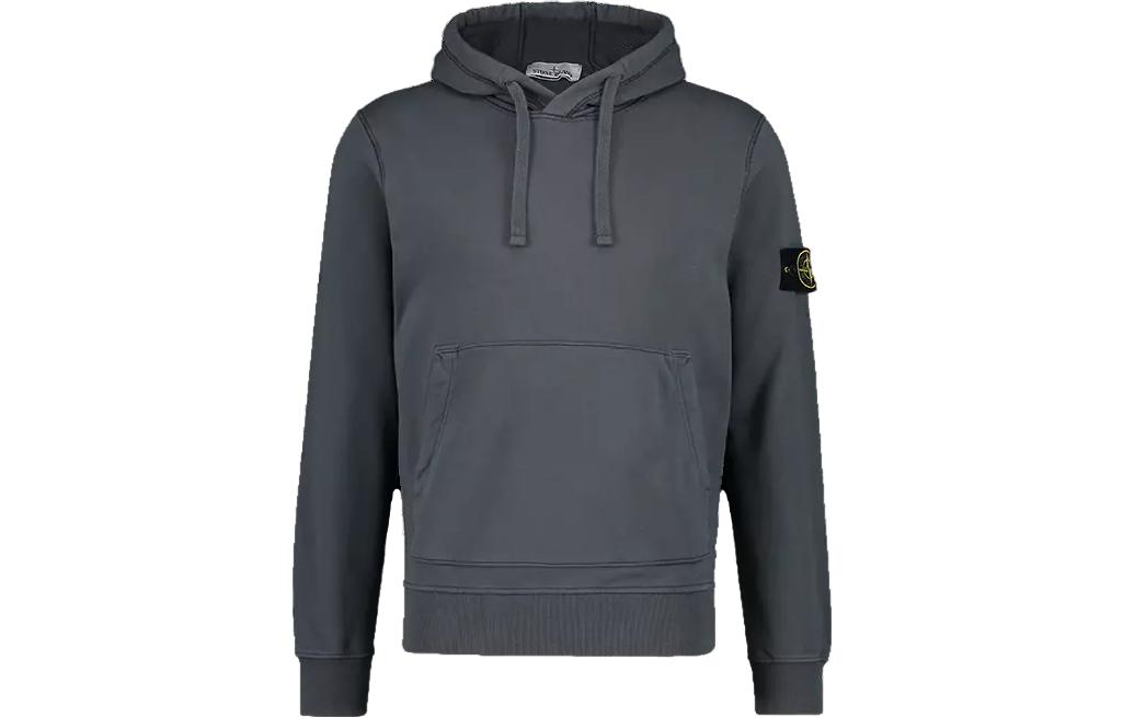 STONE ISLAND Solid Badge Drawstring Hoodie Men’s Grey 791564151-V0062