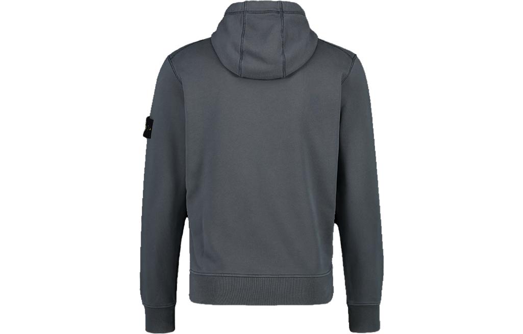 Lookbook STONE ISLAND Solid Badge Hoodie Pria Abu-Abu dengan Drawstring 791564151-V0062