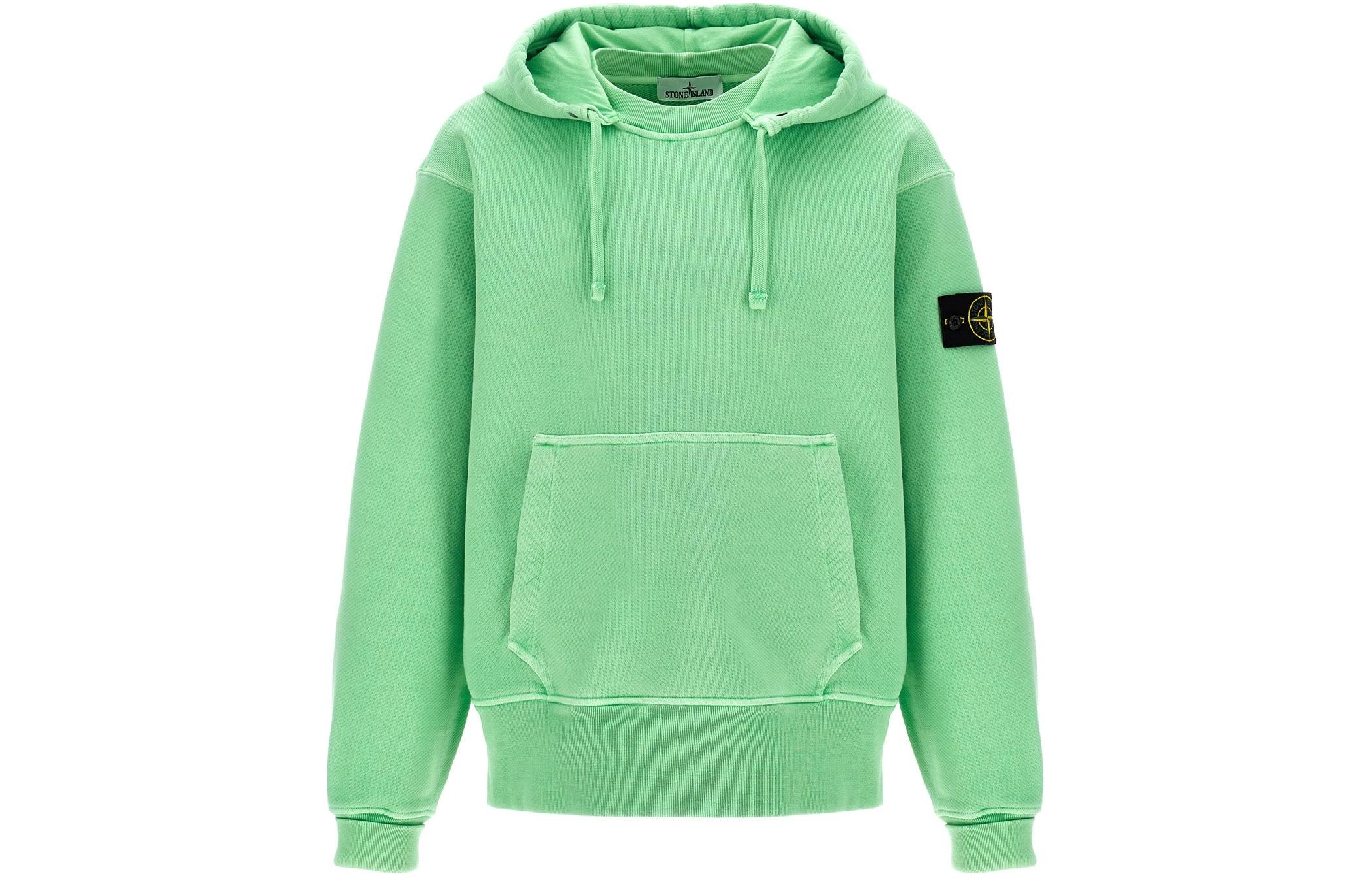 Stone Island Solid Badge Hoodie Pullover Long Sleeve Green 791566455-V0152