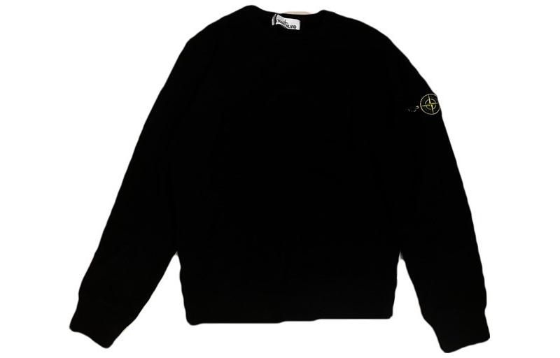 Stone Island Solid Badge Knit Pullover Unisex Sweater Black 7115528A2-V0020