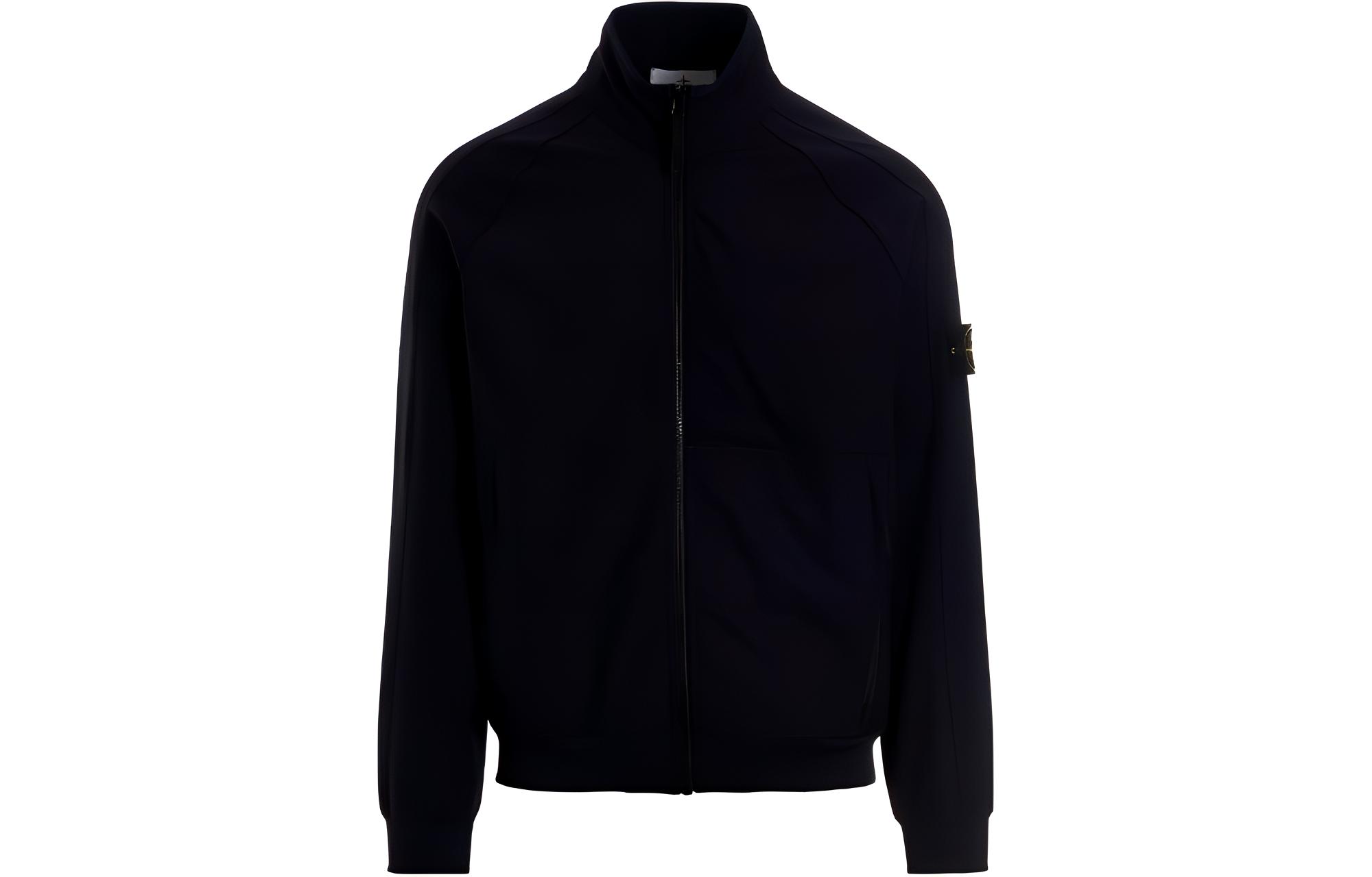 Stone Island Solid Collar Raglan Sleeve Jacket Unisex Deep Blue 781560753-V0020