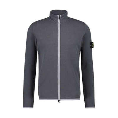 Stone Island Solid Color Arm Patch Zip High Neck Jacket Men’s Grey 7915503A1-V0062
