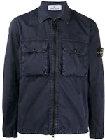 Stone Island Solid Color Badge Patch Shirt Jacket Deep Blue Casualwear 7515113WN-V0126 Stone Island Solid Color Badge Patch Shirt Jacket Deep Blue Casualwear 7515113WN-V0126