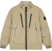 Stone Island Solid Color Badge Patch Zip-Up Jacket Beige - Long Sleeve 751540223-V0091 Stone Island Solid Color Badge Patch Zip-Up Jacket Beige - Long Sleeve 751540223-V0091