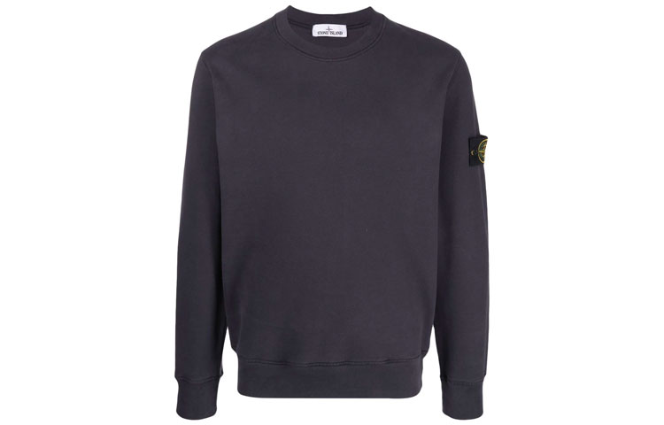 Stone Island Solid Color Blue Long Sleeve Sweatshirt 751563020-V0026