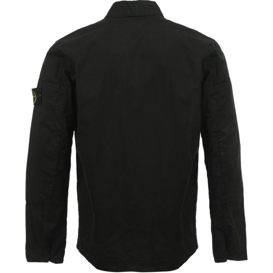 Stone Island Solid Color Button Badge Long Sleeve Jacket Unisex Black 811511910-V0029 圖 3