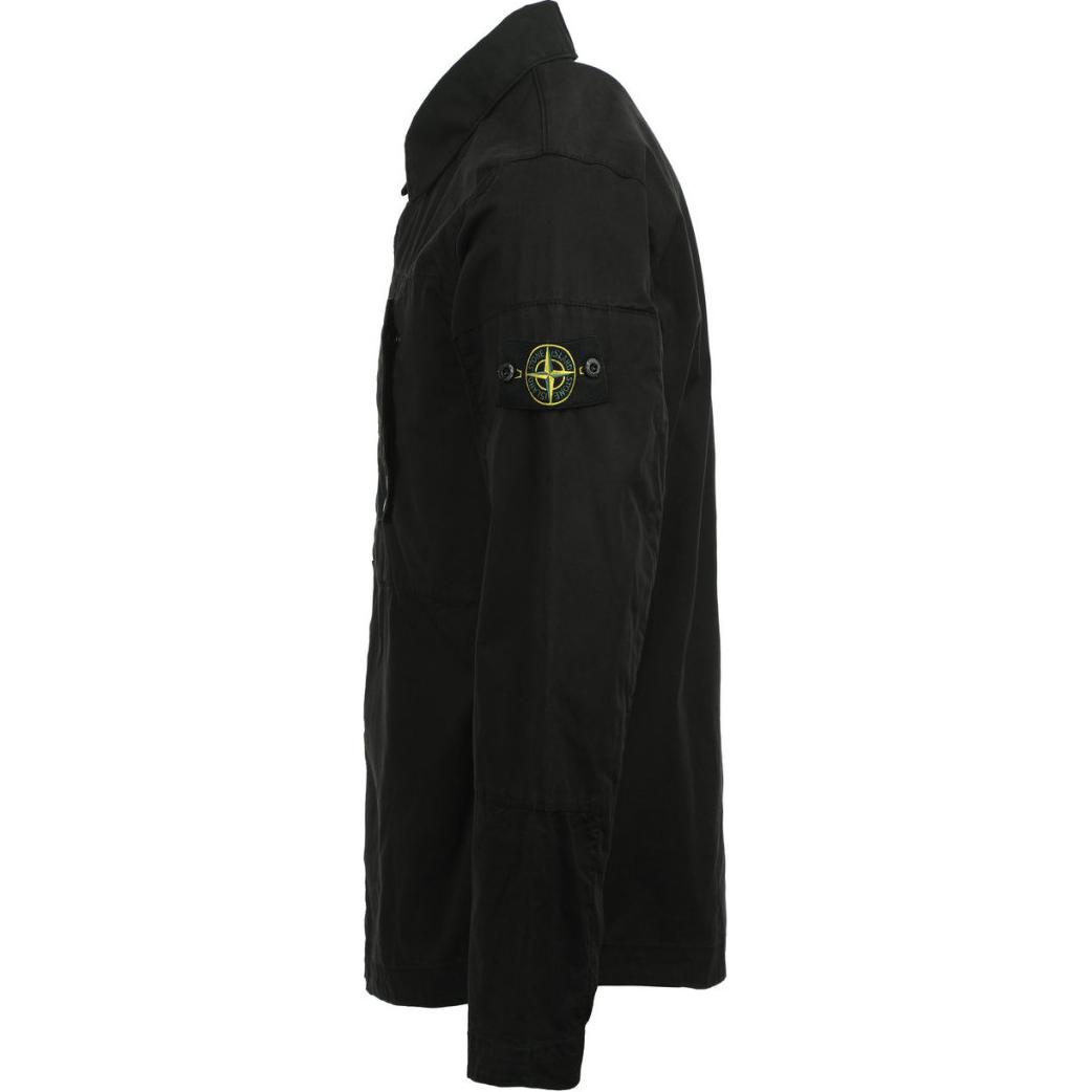Stone Island Solid Color Button Badge Long Sleeve Jacket Unisex Black 811511910-V0029 圖 4