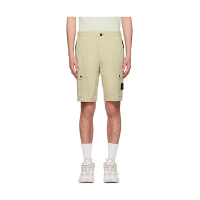Stone Island Solid Color Button Casual Shorts Green Male 8015L1110-V0051