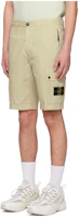 Shop Stone Island 單色按扣休閒短褲 綠色 男款 8015L1110-V0051