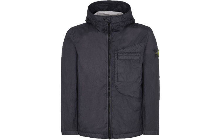 Stone Island Solid Color Casual Hooded Jacket Men’s Dark Gray 761540223-V0065