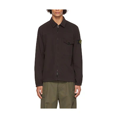 Stone Island Solid Color Casual Pocket Jacket Mens Brown 751510704-V0070