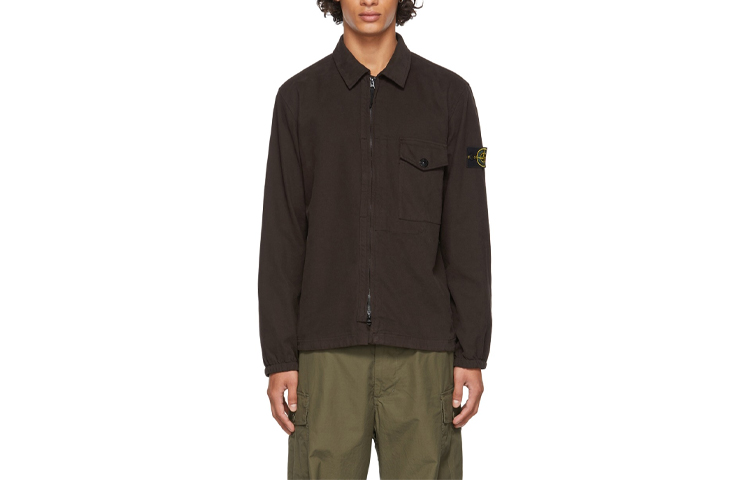 Stone Island Solid Color Casual Pocket Jacket Mens Brown 751510704-V0070 圖 2